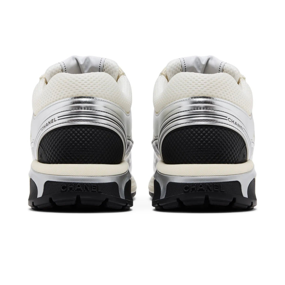 Chanel CC Logo Sneaker 'White Silver’